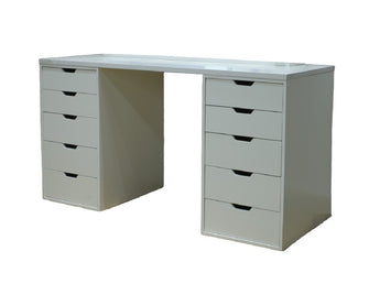 RAYA WHITE 10 DRAWERS MAKE UP TABLE