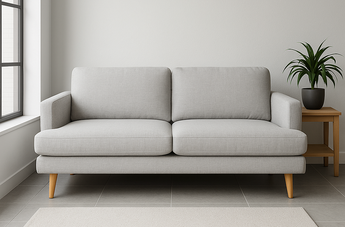 Anna 2.5-Seater Green and Natural White Sofa