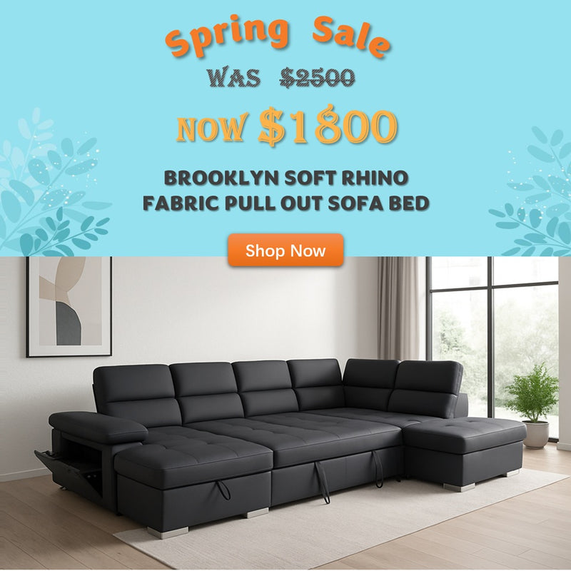 Brooklyn Soft Rhino Fabric Pull Out Sofa Bed