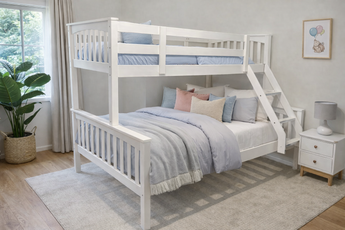 Allium Single Over Double White Timber Bunk Bed