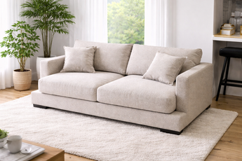 Claire Two Seater Bark Light Color Feather Sofa