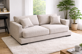 Claire Two Seater Bark Light Color Feather Sofa