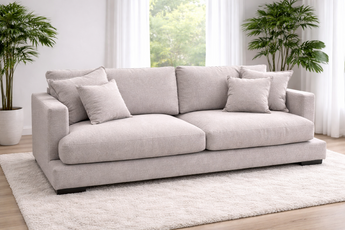 Claire Three Seater Bark Light Color Feather Sofa