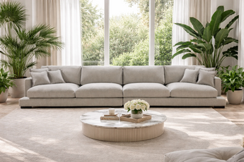 Claire Big 4 Seater Bark Light Color Feather Sofa