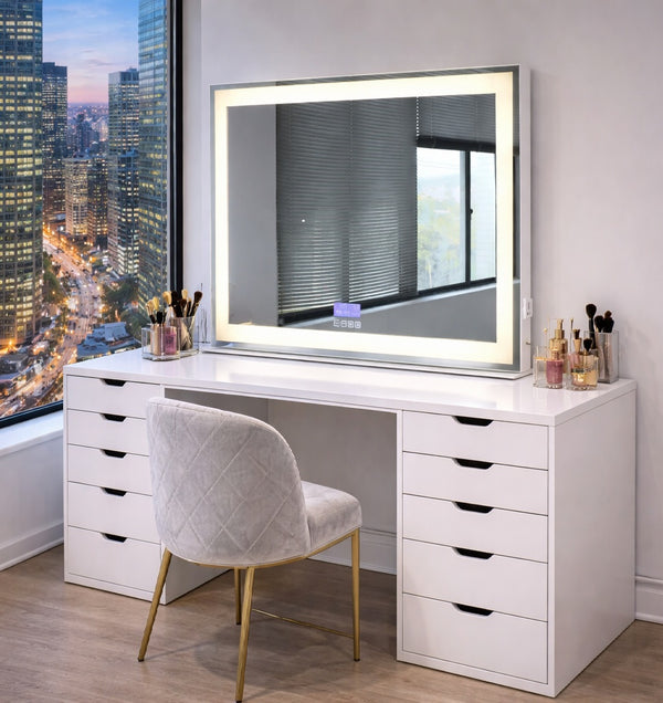 CRYSTAL MIRROR AND RAYA TABLE VANITY SET