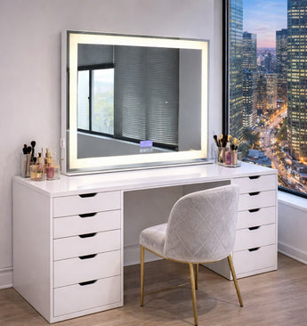 CRYSTAL MIRROR AND RAYA TABLE VANITY SET