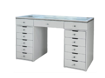 DIAMOND STRIP 13 DRAWERS MAKE UP TABLE