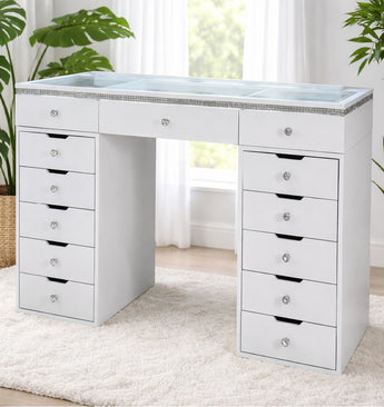 DIAMOND STRIP 13 DRAWERS MAKE UP TABLE