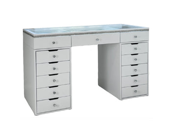 DIAMOND STRIP 13 DRAWERS MAKE UP TABLE