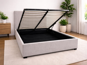 Joyce Light Grey Fabric Gas Lift Bed Frame