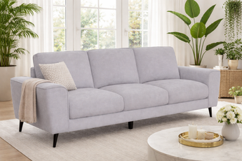 Juliet 3-Seater Light Grey Fabric Sofa