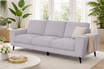 Juliet 3-Seater Light Grey Fabric Sofa