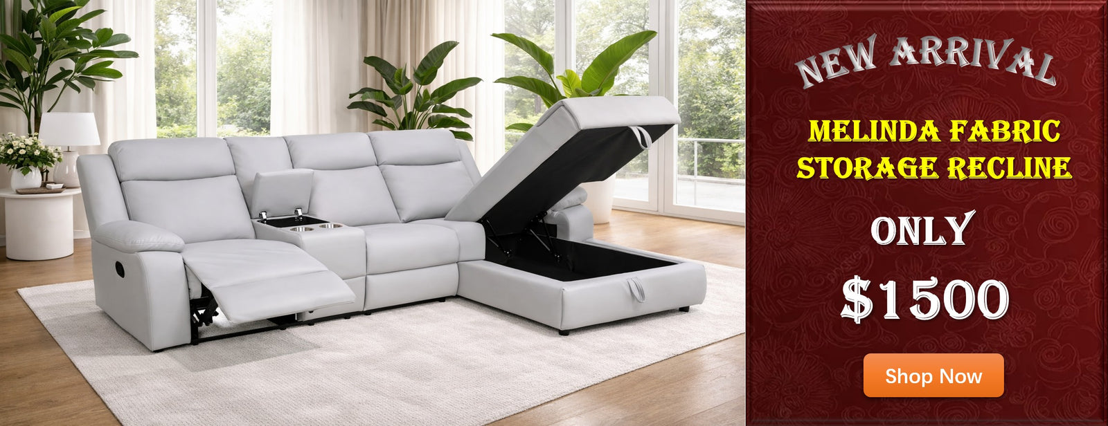 Melinda Fabric Storage Recliner