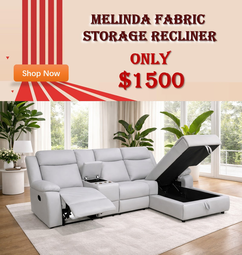 Melinda Fabric Storage Recliner