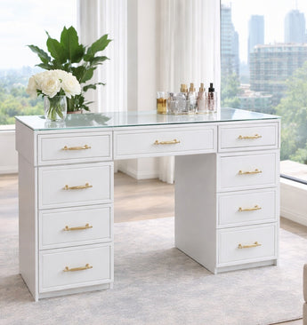LUSTRA 9 DRAWERS WHITE MAKEUP TABLE