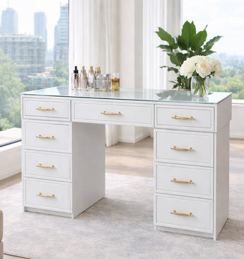 LUSTRA 9 DRAWERS WHITE MAKEUP TABLE