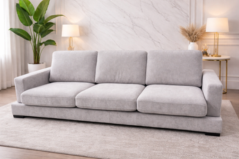 Maxwell 3-Seater Light Grey Fabric Sofa