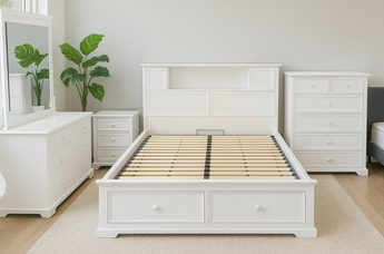 Monalisa White Storage Bed Bedroom Collection