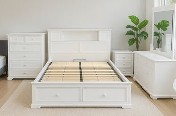Monalisa White Storage Bed Bedroom Collection