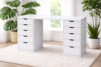 RAYA WHITE 10 DRAWERS MAKE UP TABLE