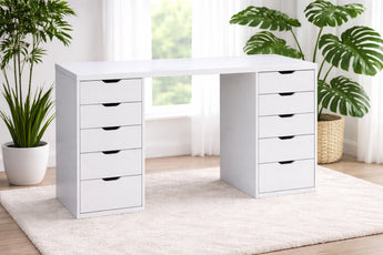 RAYA WHITE 10 DRAWERS MAKE UP TABLE