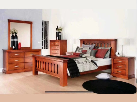 Rome New Zealand Pine Wood Bedroom Suite