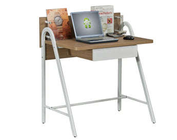 #3549 MDF STUDY TABLE 850 WHITE AND OAK