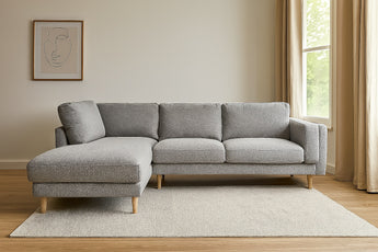 Stella 3-Seater Light Grey Chaise Lounge