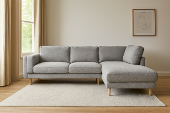 Stella 3-Seater Light Grey Chaise Lounge