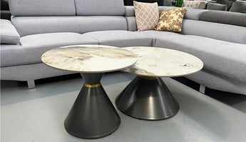 V01B Brown Ceramic Stone Coffee Table