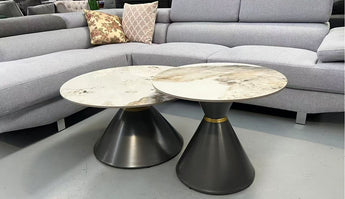 V01B Brown Ceramic Stone Coffee Table