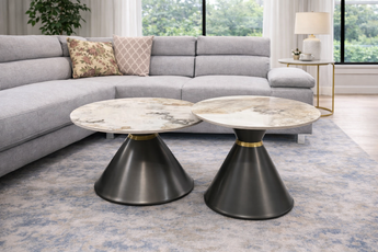 V01B Brown Ceramic Stone Coffee Table