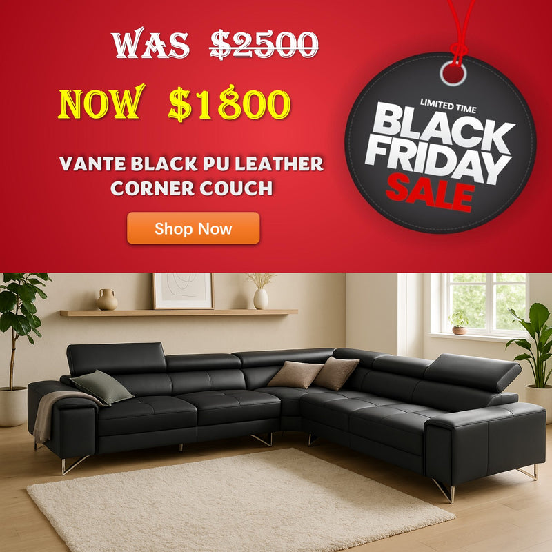 Vante 5 Seater Pu Leather Corner Lounge