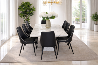 Villena Marble Table and TD158 Chair  9 Pieces
