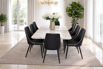 Villena Marble Table and TD158 Chair  9 Pieces