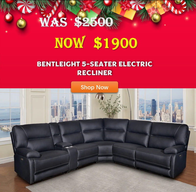Bentleigh 5 Seater Modular Corner Electric Recliner
